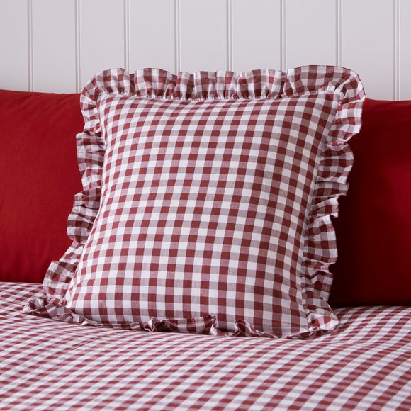 Click to view product details and reviews for Portloe Frilled Cotton Square Cushion Cover.