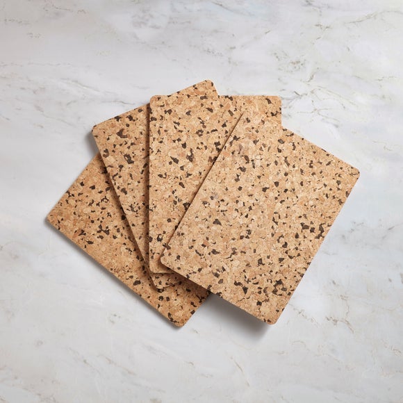 Set of 4 Rectangular Cork Placemats