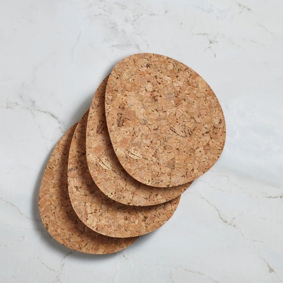 Set of 4 Pebble Cork Coasters