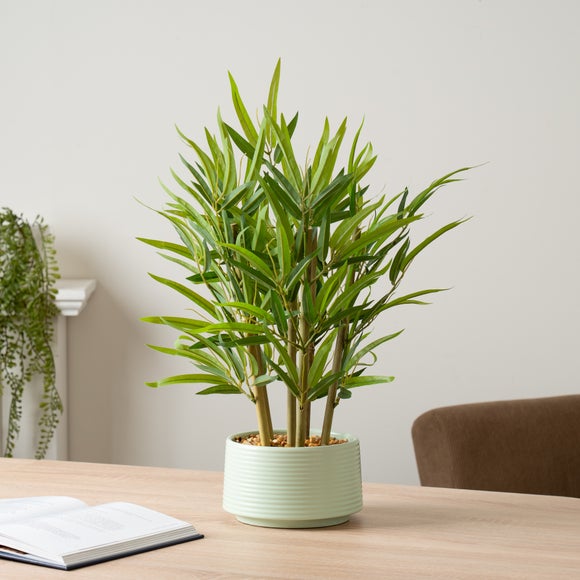 Artificial Tabletop Bamboo In Ceramic Plant Pot