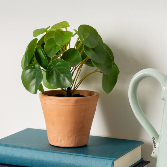 Artificial Real Touch Money Plant In Terracotta Ceramic Plant Pot
