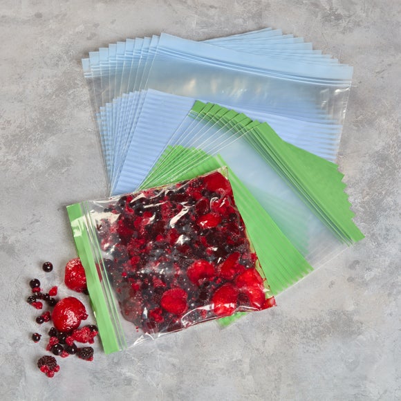 Pack Of 20 Striped Zip Lock Bags