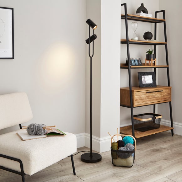 Kit Industrial 2 Light Adjustable Floor Lamp