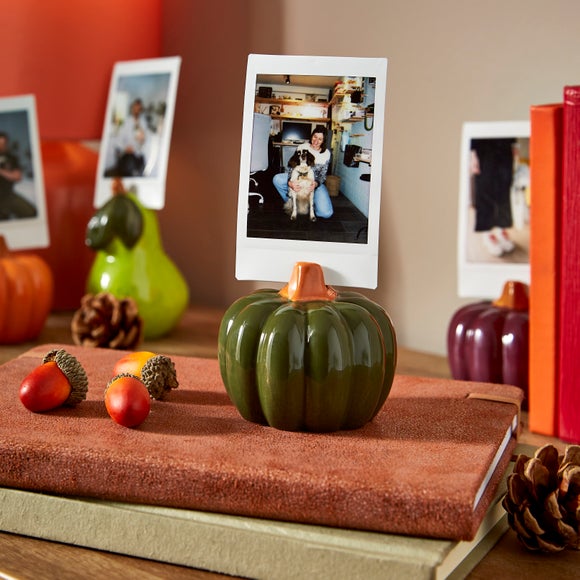 Pumpkin Ceramic Photo Holder