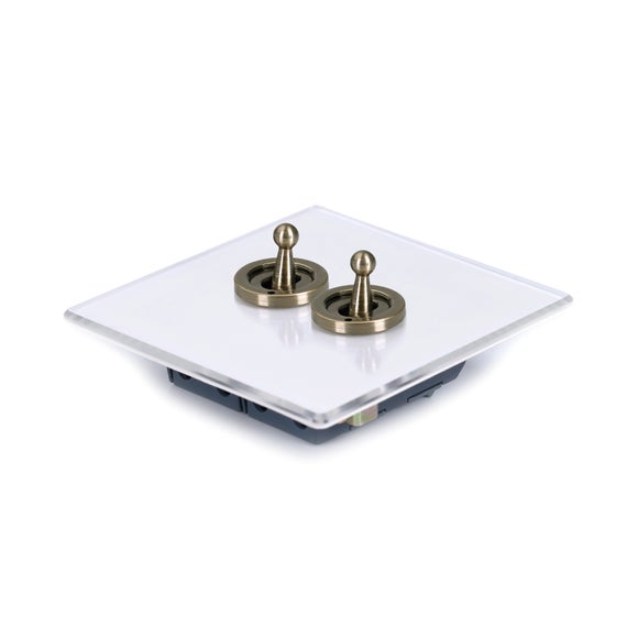 2 Gang 2 Way Clear Light Switch