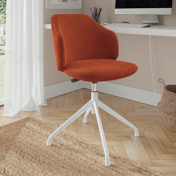 Click to view product details and reviews for Jarel Orange Umber Boucle Office Chair.