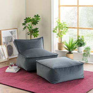 Orson Graphite Footstool Beanbag