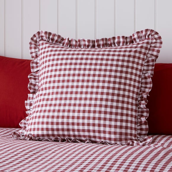 Portloe Frilled Cotton Square Cushion Cover