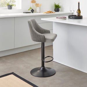Shea Adjustable Height Barstool- Velvet