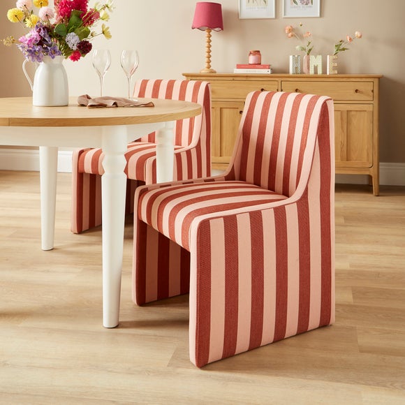 Click to view product details and reviews for Rosalyn Striped Dining Chair Fabric.