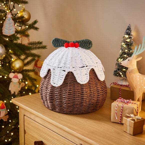 Christmas Pudding Lidded Basket