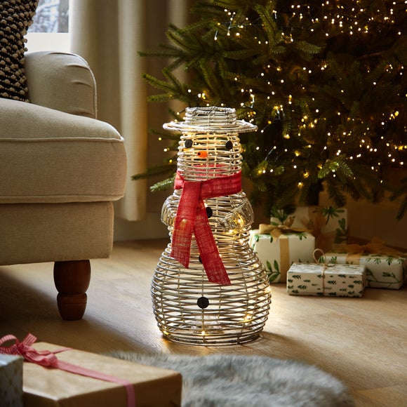 Click to view product details and reviews for Light Up Grey Rattan Snowman Christmas Decoration.