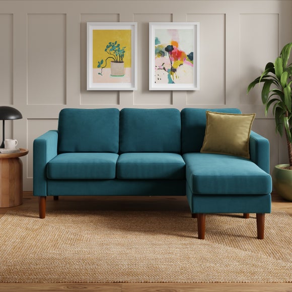 Click to view product details and reviews for Jacob Velvet Compact Corner Chaise Sofa.
