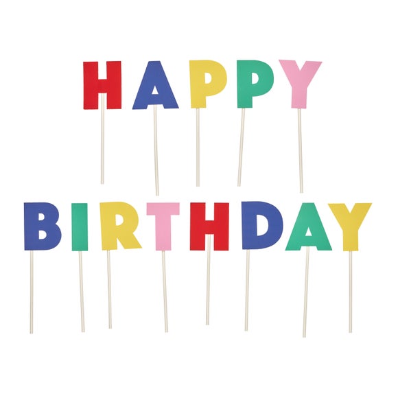 Click to view product details and reviews for Happy Birthday Individual Letter Cake Toppers. Click to view product details and reviews for Happy Birthday Individual Letter Cake Toppers.
