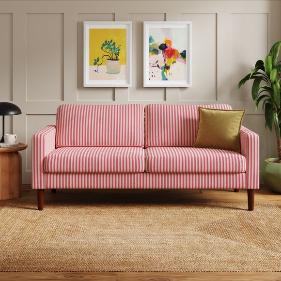 Click to view product details and reviews for Jacob Linford Stripe Compact 3 Seater Sofa.