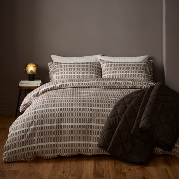 Ash Geometric Duvet Cover Pillowcase Set