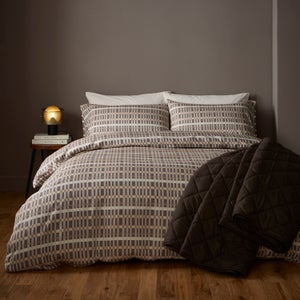 Ash Geometric 100 Cotton Duvet Cover & Pillowcase Set