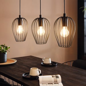 Eglo Newtown Mid Century Industrial 3 Light Adjustable Diner Ceiling Light