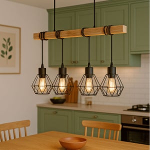 Eglo Townshend Industrial 4 Light Adjustable Diner Ceiling Light