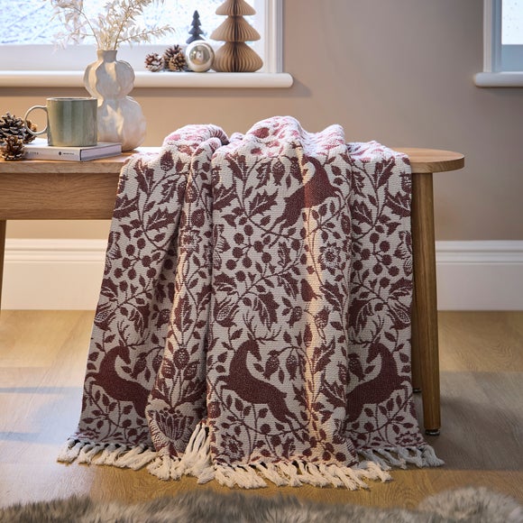 Click to view product details and reviews for Red Stag Reversible Cotton Jacquard Fringed Throw Blanket 130cm X 170cm.