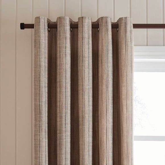 Walker Tonal Stripe Eyelet Curtains