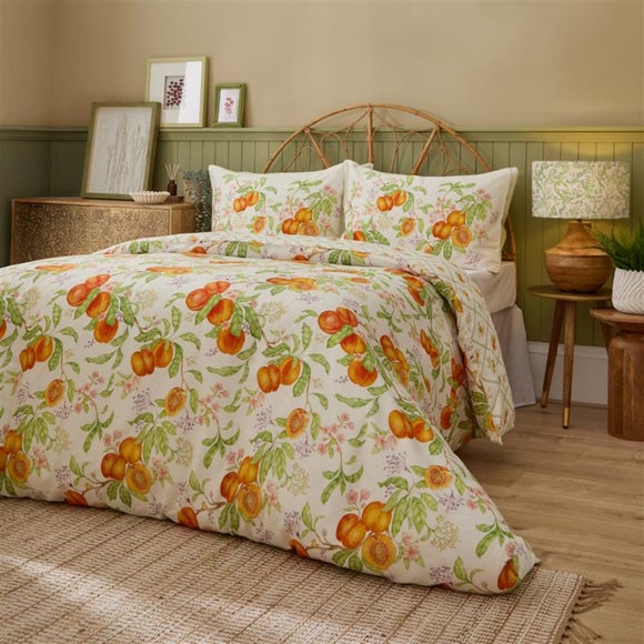 Peach Harvest 100% Cotton Duvet Cover and Pillowcase Set