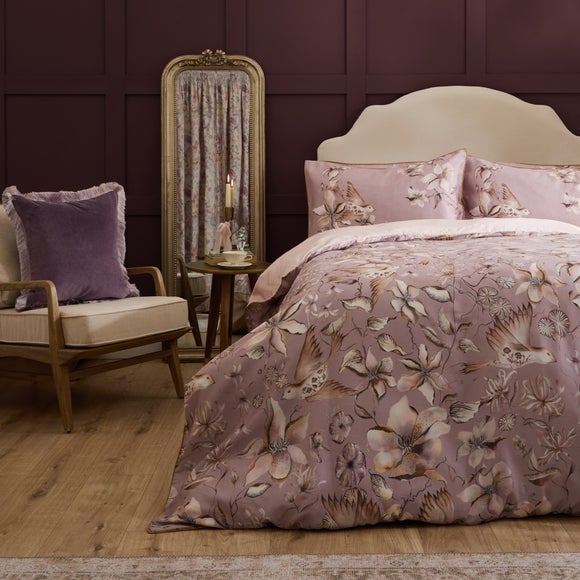 Floella Viola 100 Cotton Duvet Cover And Pillowcase Set