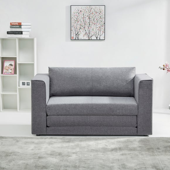 Return Luna Fabric Grey Compact Double Sofa Bed