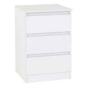 Return - Walker 3 Drawer Bedside Table- White