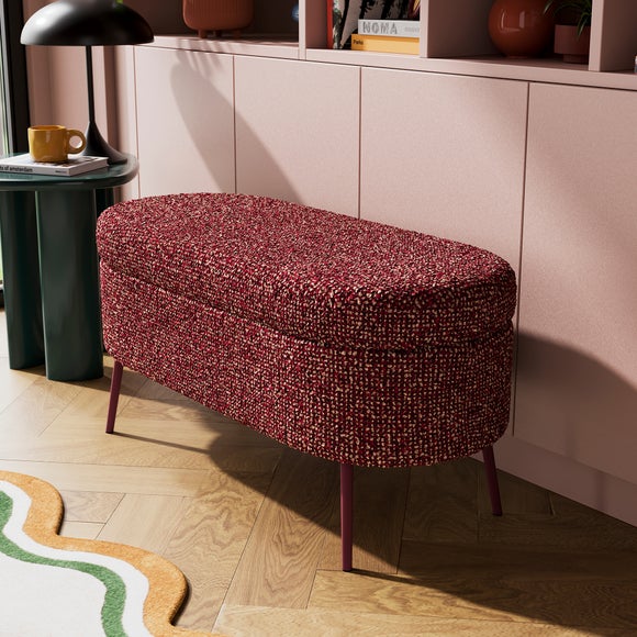 Click to view product details and reviews for Evie Textured Sherpa Storage Ottoman.