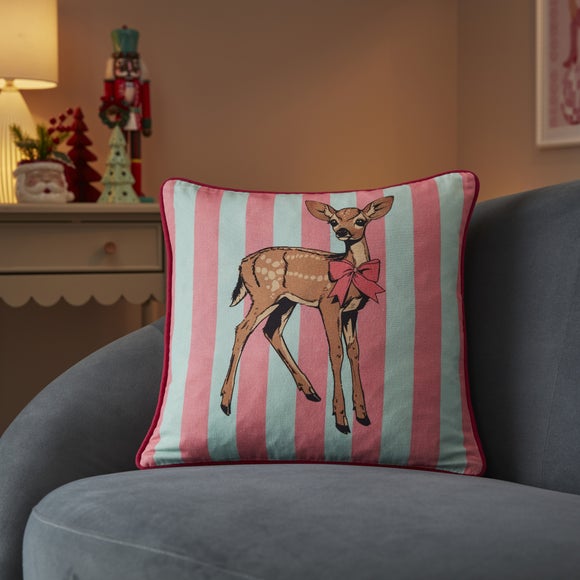 Click to view product details and reviews for Kitschmas Deer Striped Square Cushion.