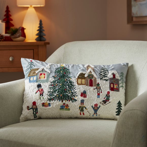 View Christmas Scene Rectangle Cushion View Christmas Scene Rectangle Cushion