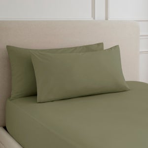 Hotel 230 Thread Count 100 Cotton Percale Large Standard Pillowcase Pair