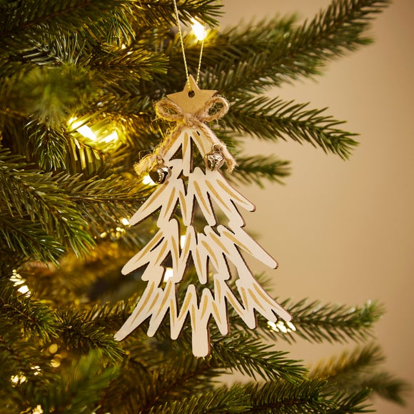 Click to view product details and reviews for Wooden Tree With Gold Star Hanging Decoration.