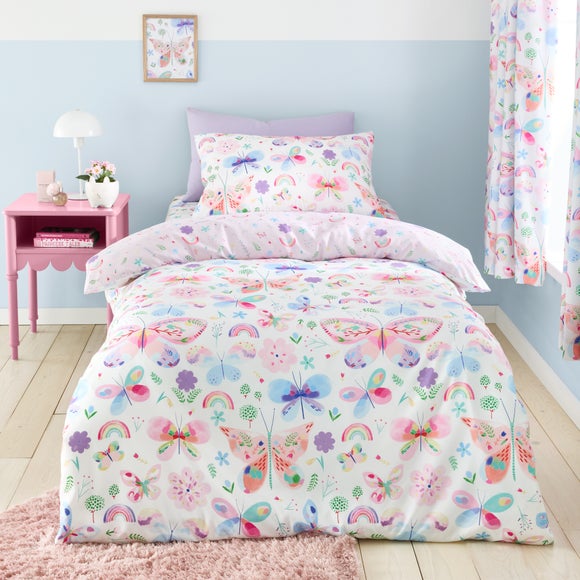 Painted Butterfly Duvet Cover And Pillowcase Set
