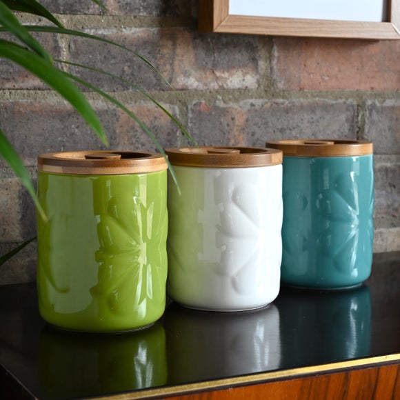Navigate Carnaby Embossed Ceramic Kitchen Canister