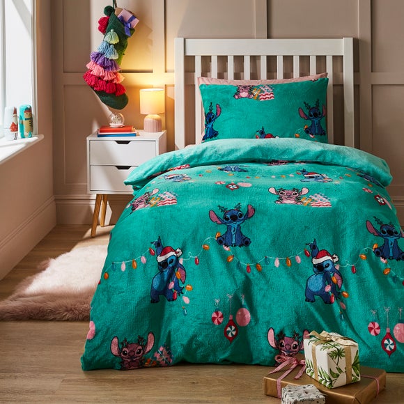Click to view product details and reviews for Stitch Christmas Fleece Duvet Cover And Pillowcase Set.