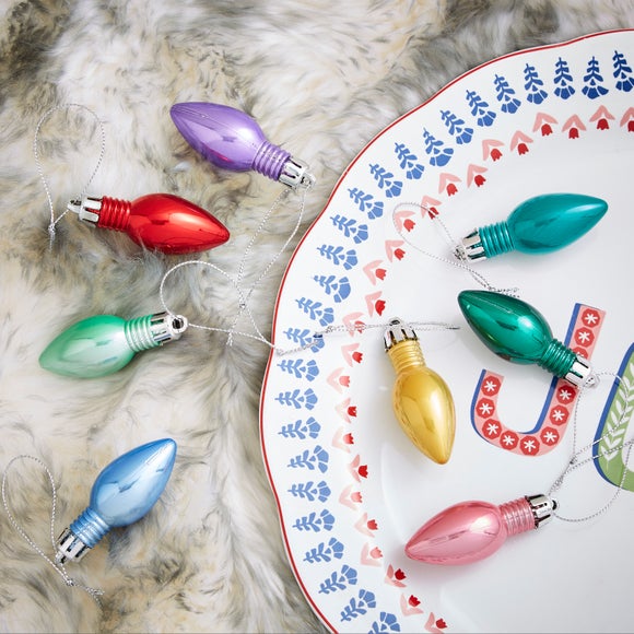 Pack of 9 Mini Shatterproof Light Shape Baubles