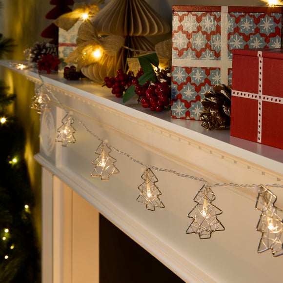 10 Silver Wrapped Tree String Lights