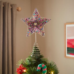 Beaded Star Multicoloured Tree Topper