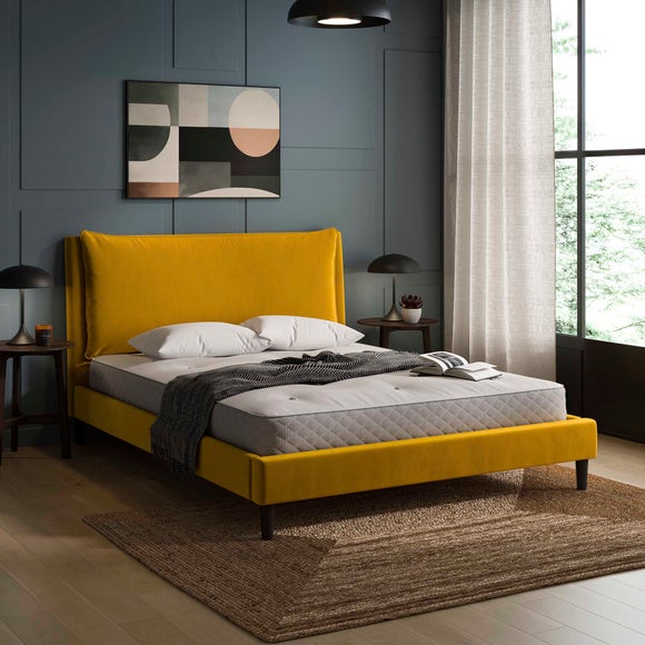 Skylar Velvet Pillow Back Bed Frame Skylar Velvet Pillow Back Bed Frame