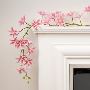 Set Of 2 Artificial Magnolia Star Flower Garlands
