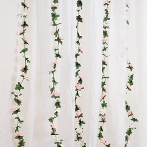 Set Of 6 Artificial Mini Rose Garlands