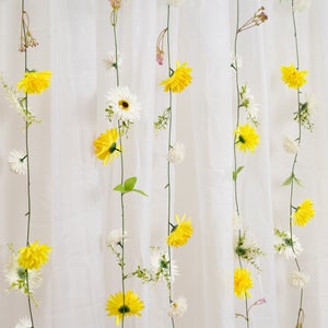 Set Of 6 Artificial Gerbera & Dahlia Droplet Garlands