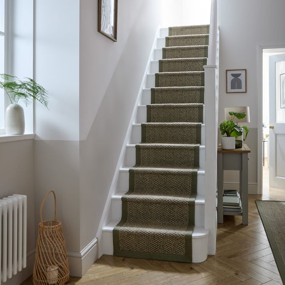 Sisal Look Washable Border Stair Runner