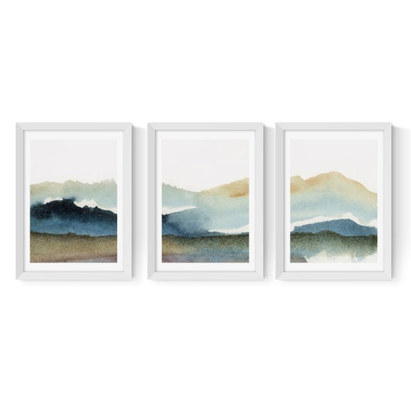 East End Prints Set of 3 Blue Ink Prints