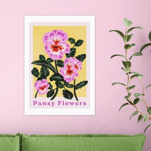 East End Prints Pansy Flowers Print
