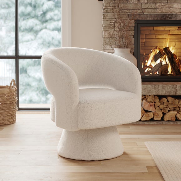 View Reza Cut Out Faux Fur Swivel Chair View Reza Cut Out Faux Fur Swivel Chair