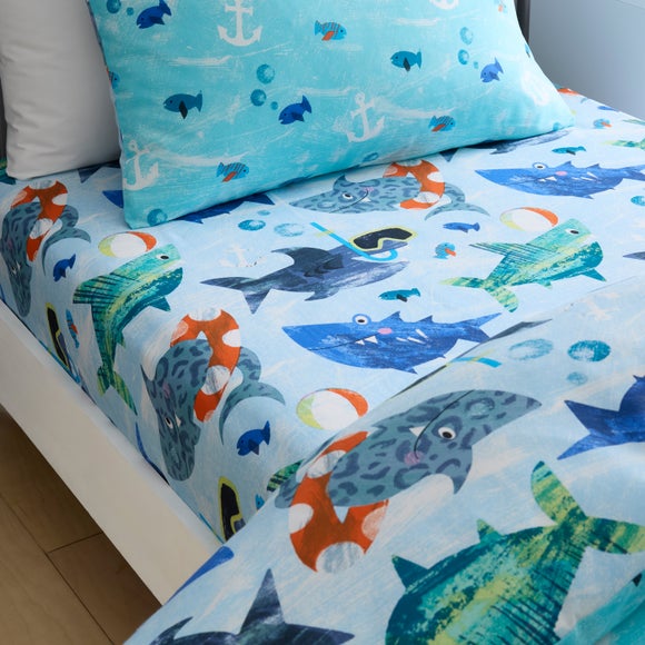 Pack Of 2 Funky Sharks Fitted Bed Sheets