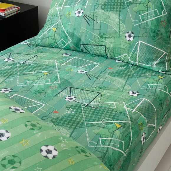 Pack Of 2 Football Pitch Fitted Bed Sheets